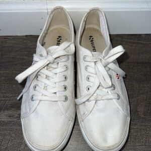 White platform Superga